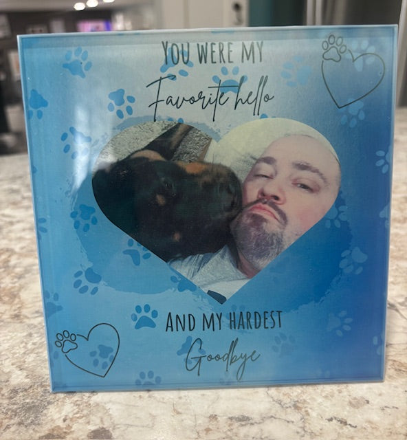 6x6 Glass Pet Memorial Tile