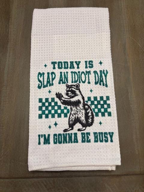 Funny Raccoon Kitchen Towel