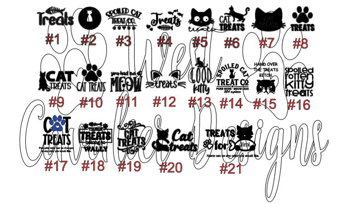 Cat Treat Jars - Multiple Sizes Available