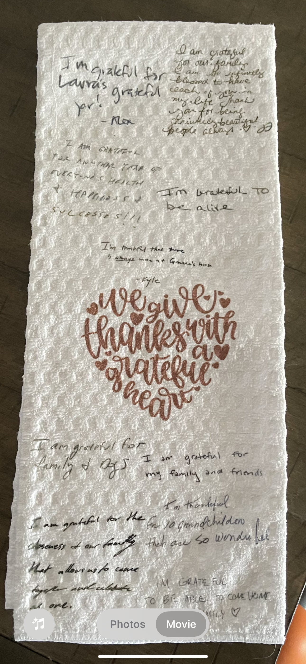 Your Handwritten Recipe or note on a Tea Towel