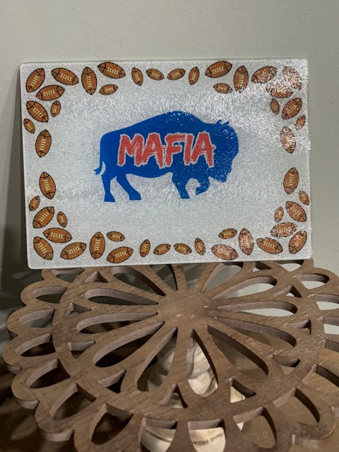 Bills Mafia Glass Cutting Board