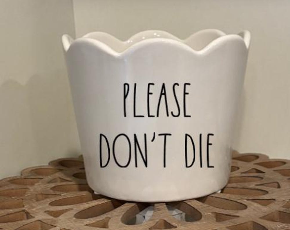 Please Don't Die Flower Pot