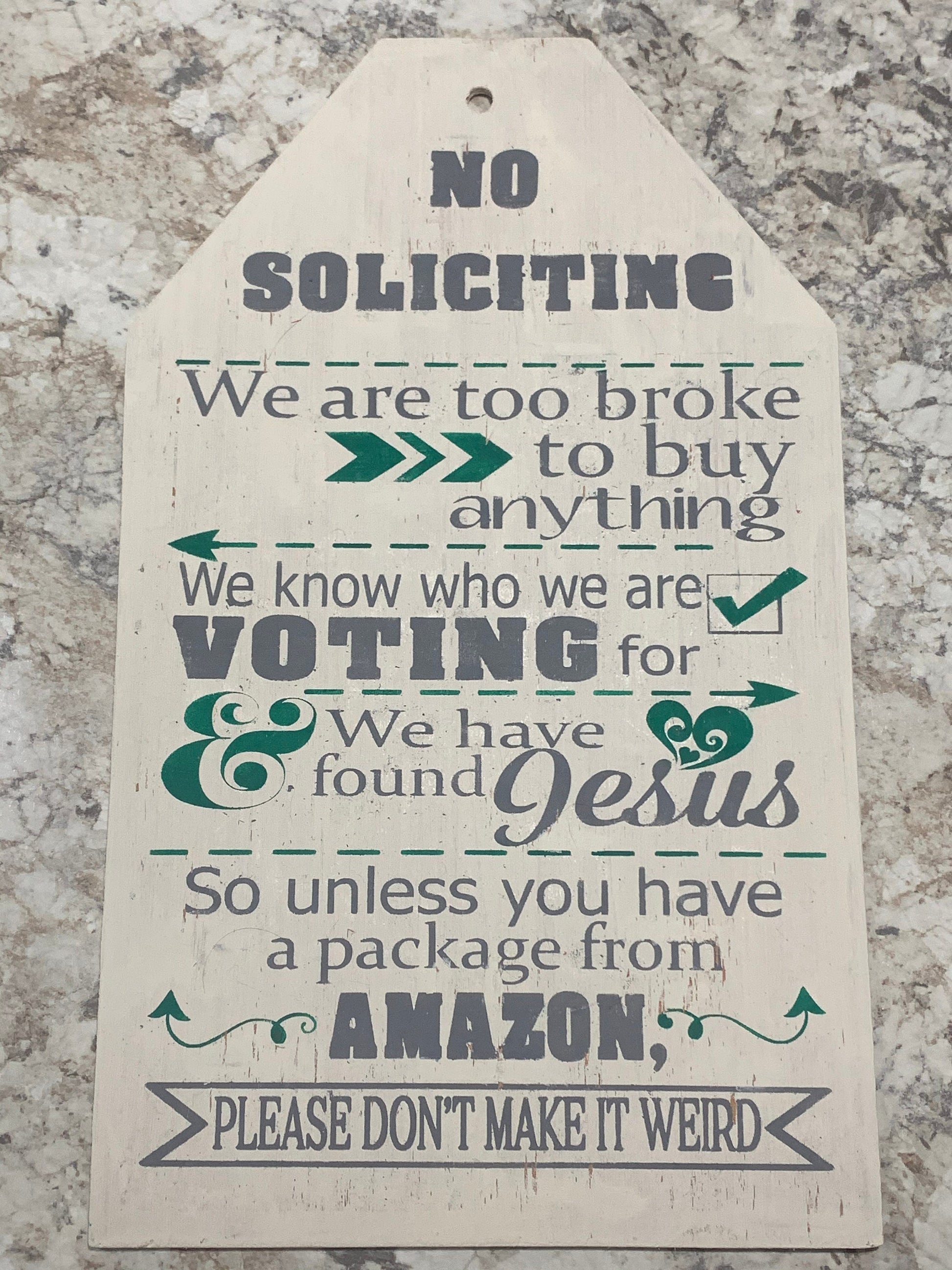 Funny Door Tag: No Soliciting, Crazy Dogs Live Here