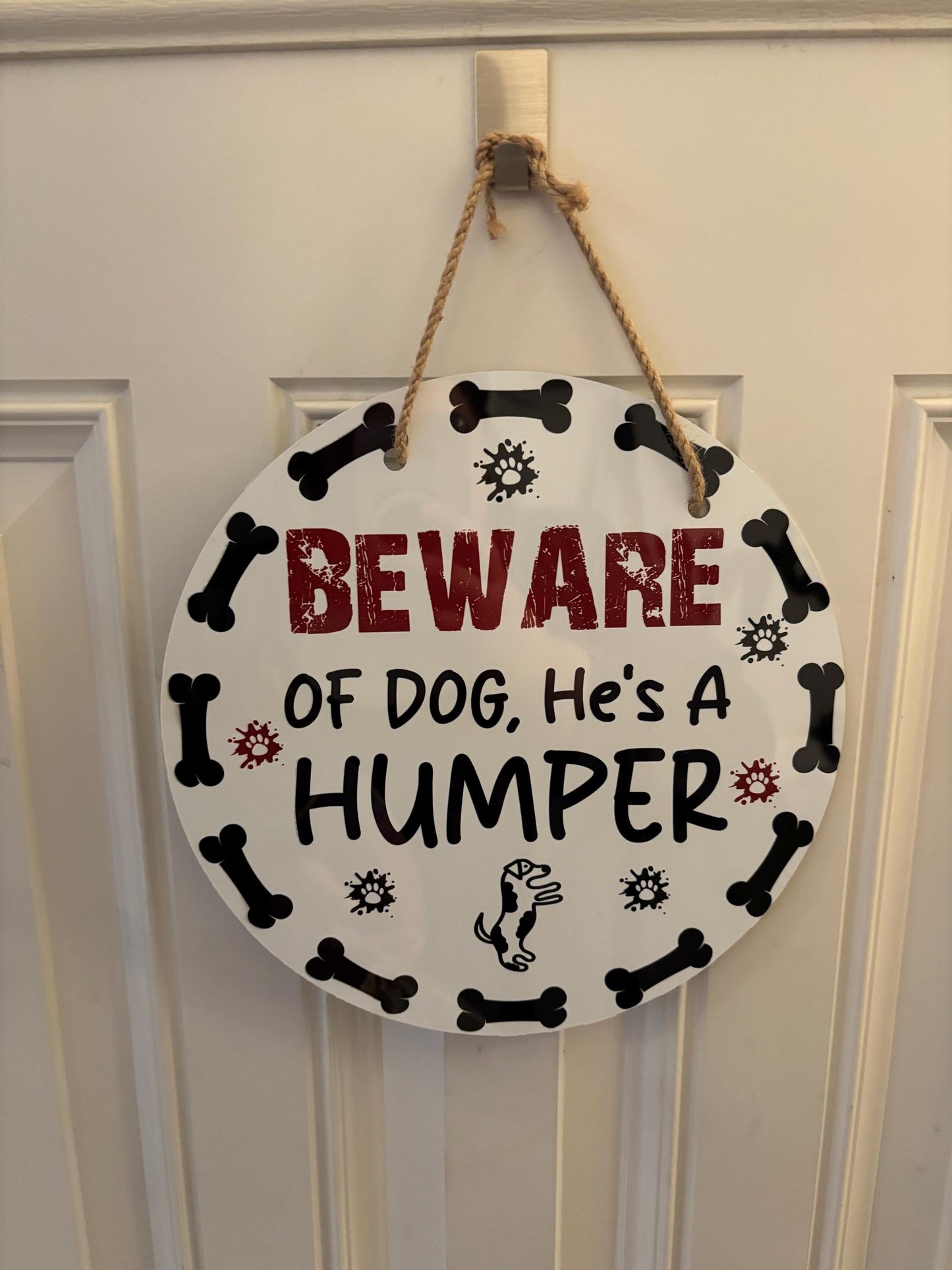 Funny Beware of Dog Door Hanger
