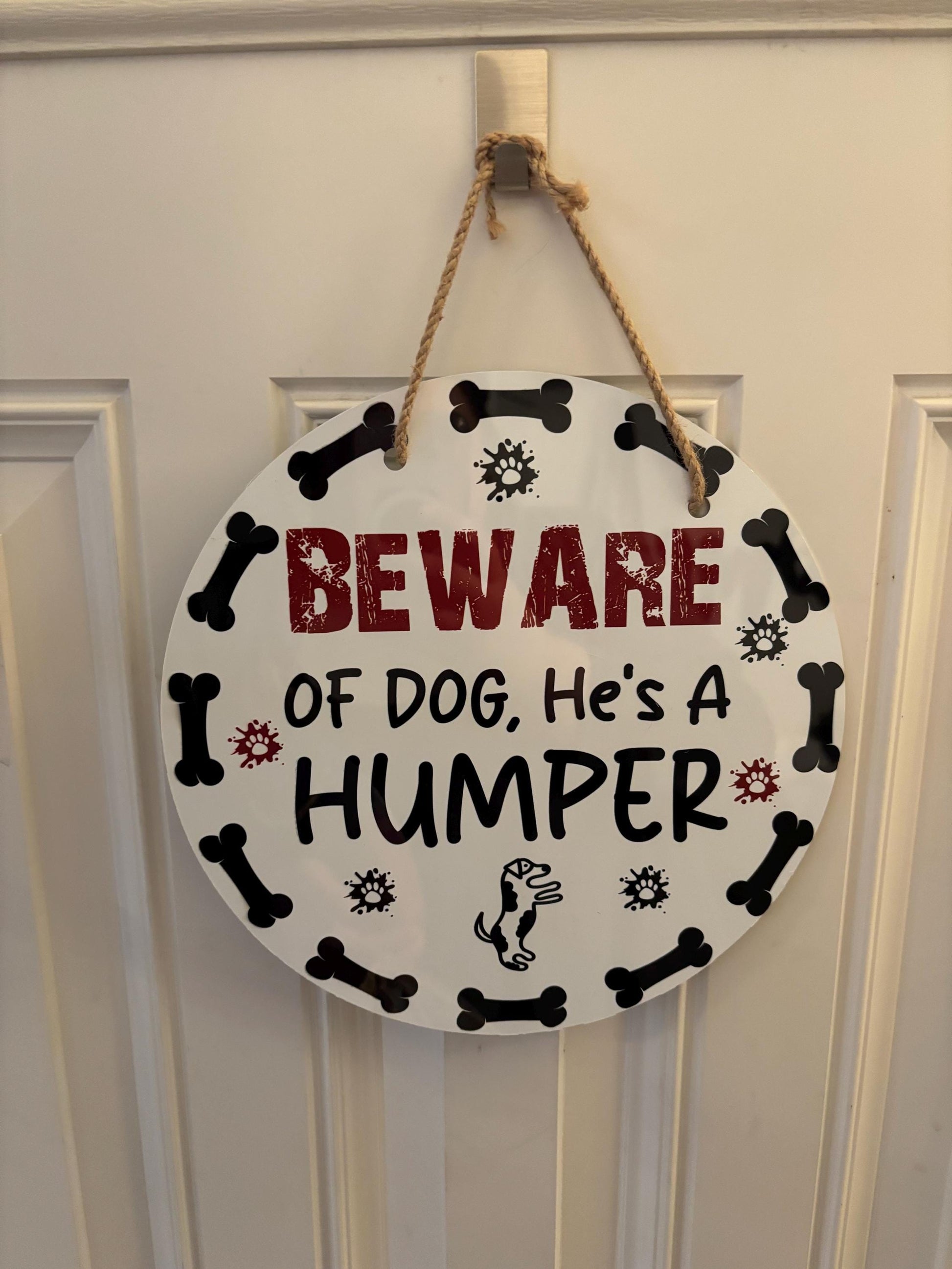 Funny Beware of Dog Door Hanger