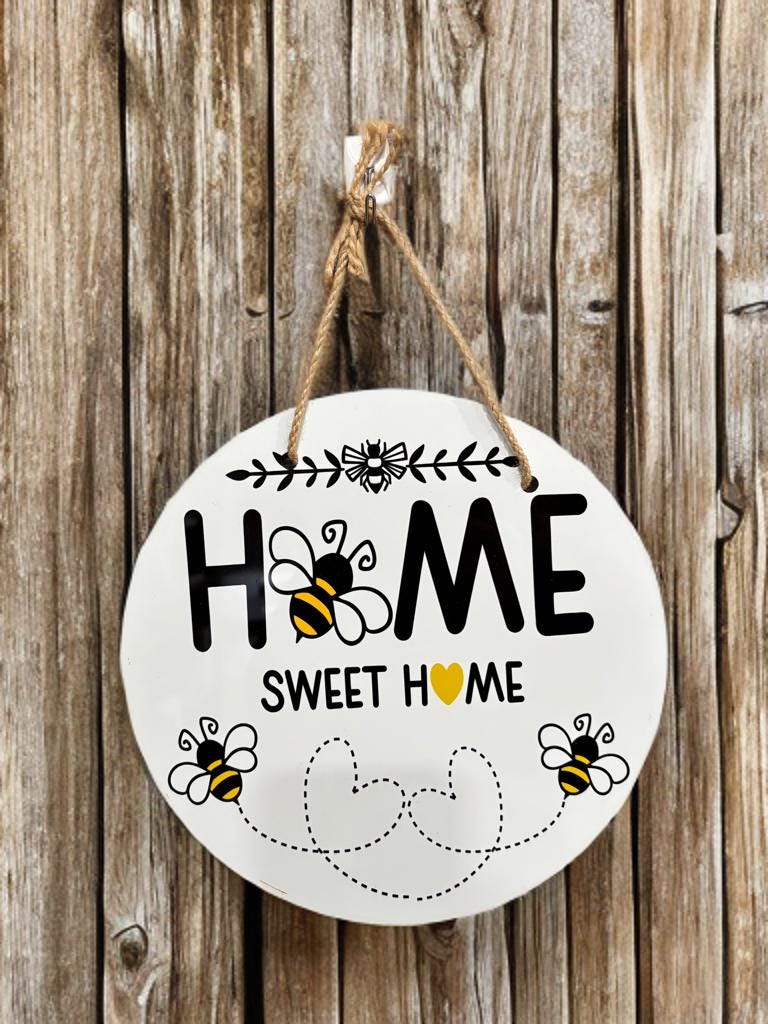Welcome Metal Door Hanger, 10" Floral Design