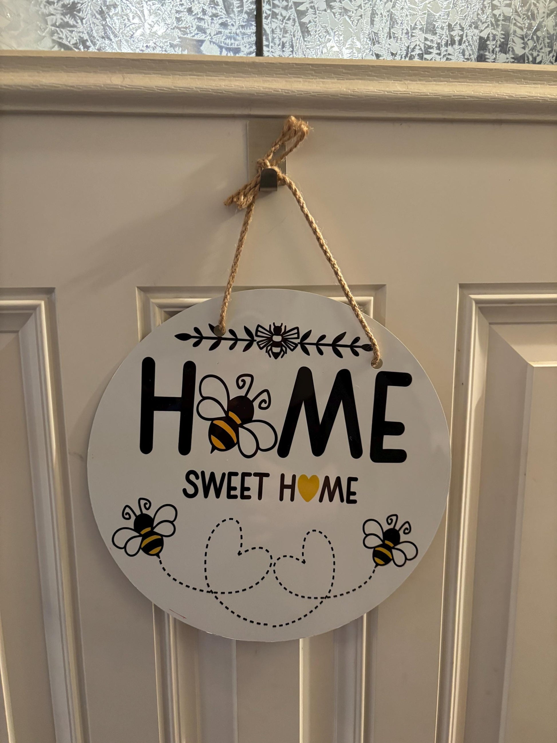 Welcome Metal Door Hanger, 10" Floral Design