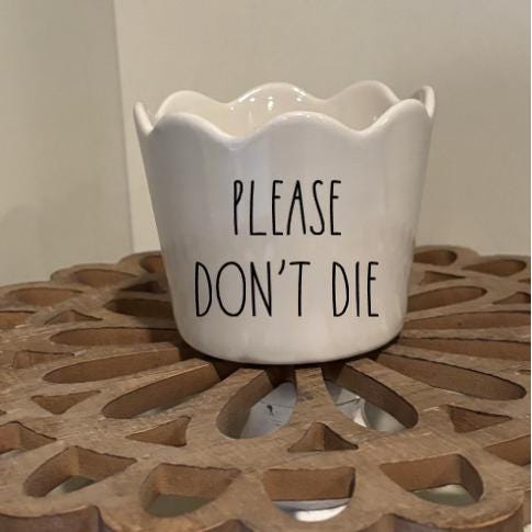 Please Don't Die Flower Pot