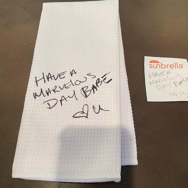 Your Custom Handwriting on a Tea Towel
