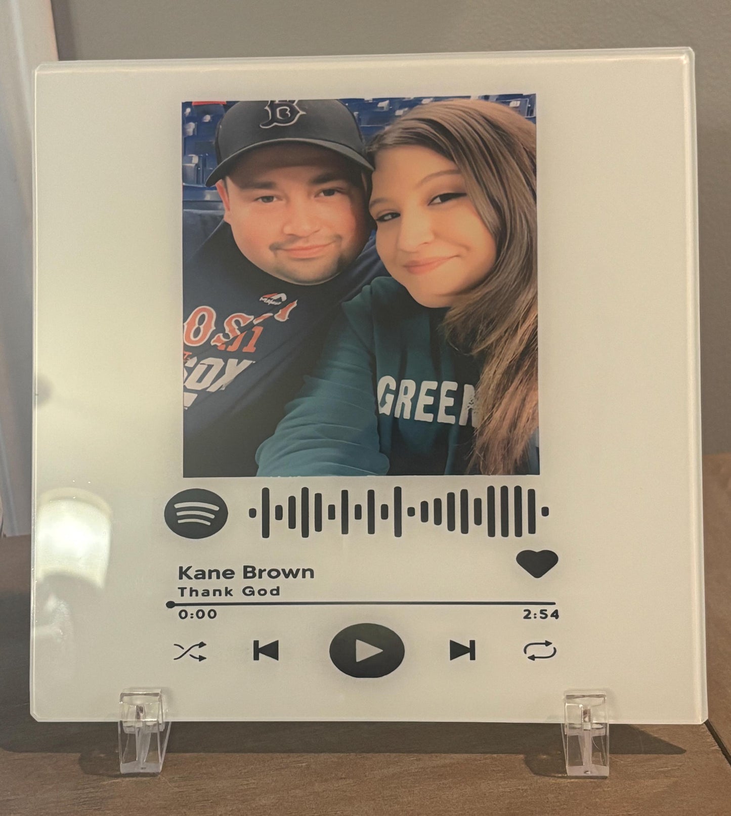 Personalized Spotify Glass Photo Plaque – Custom Song & Photo Gift