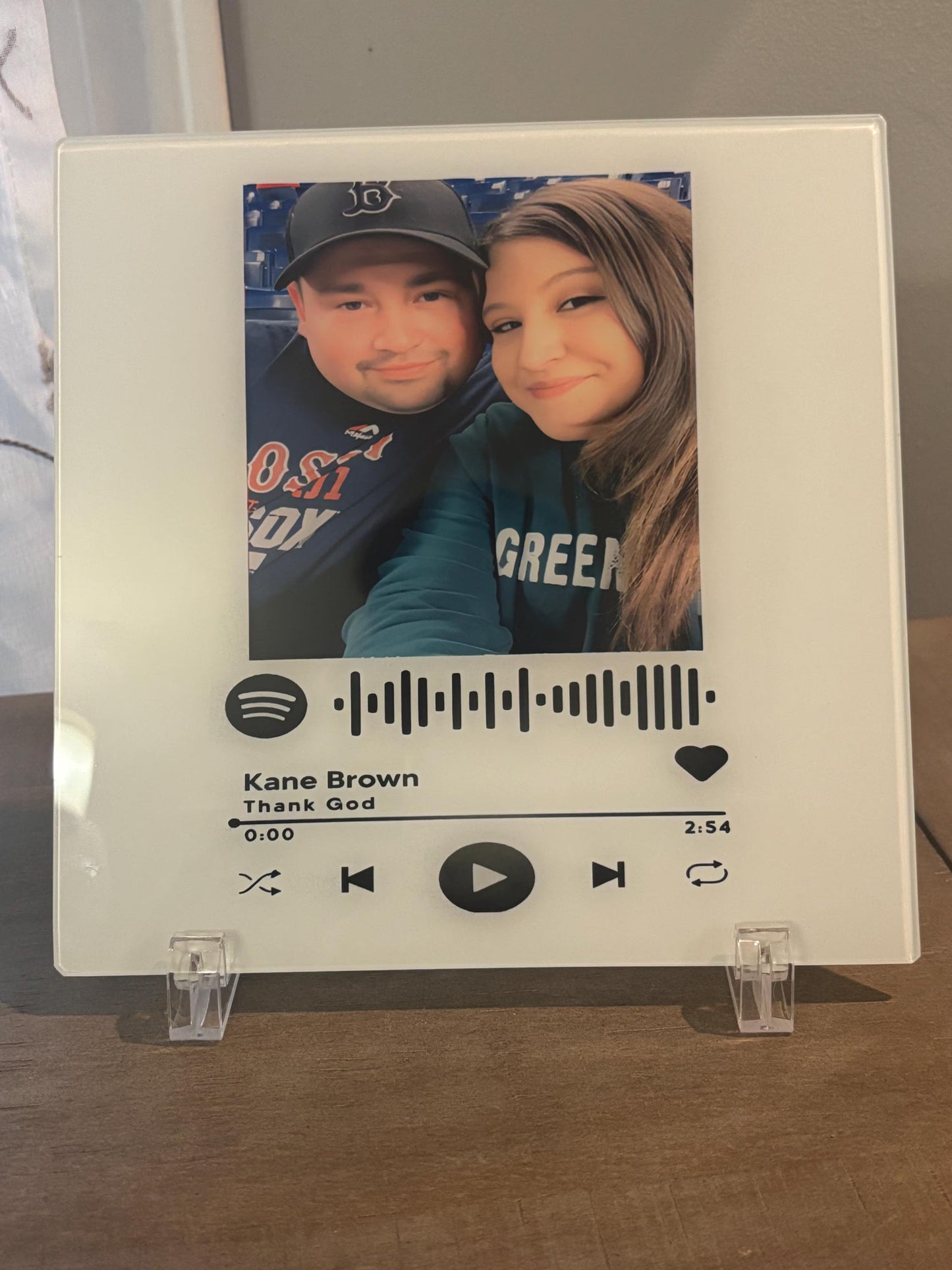 Personalized Spotify Glass Photo Plaque – Custom Song & Photo Gift