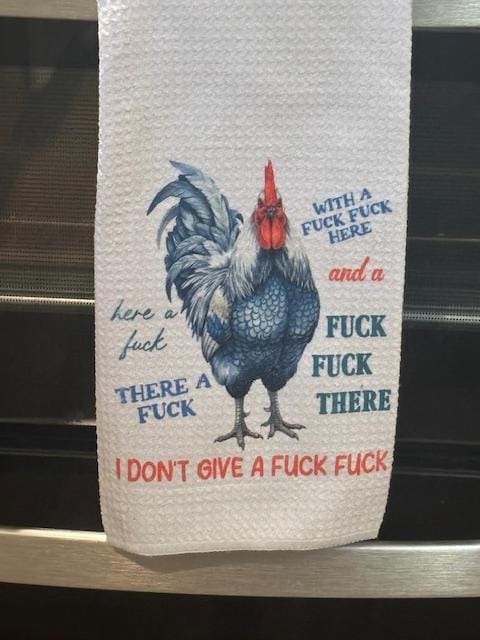 Funny Rooster Tea Towel!