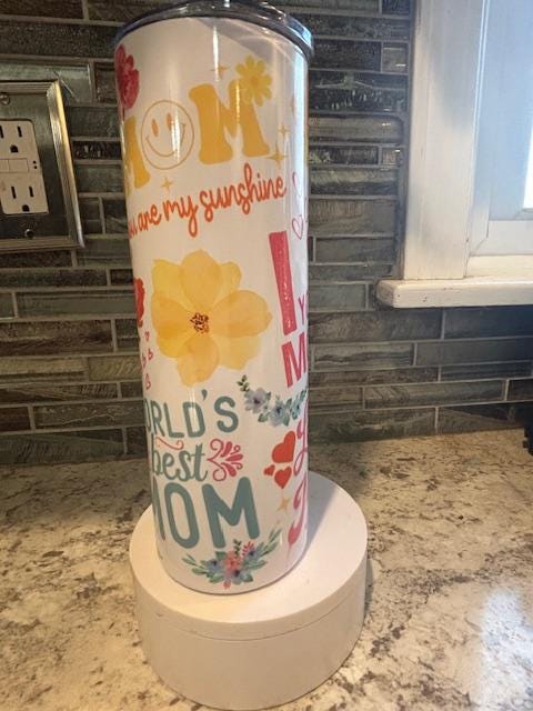 floral mom tumbler: Best Mom Ever, Happy Mommy Day, 20oz Insulated Cup