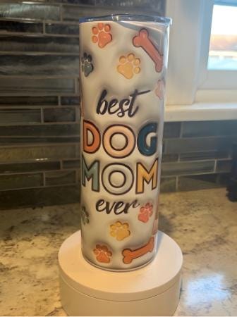 Custom Dog Mom Tumbler with Photo | Best Dog Mom Ever 20oz Skinny Tumbler | Personalized Pet Gift | Dog Lover Gift | Pet Photo Cup