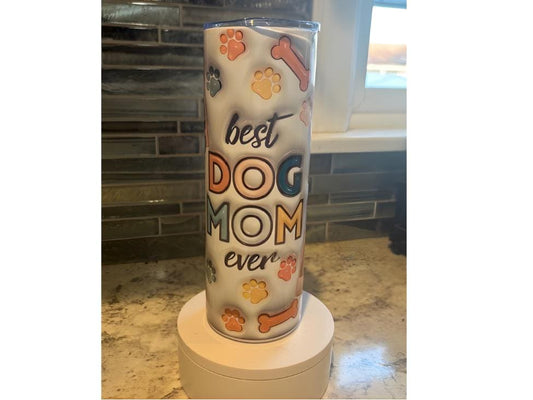 Custom Dog Mom Tumbler with Photo | Best Dog Mom Ever 20oz Skinny Tumbler | Personalized Pet Gift | Dog Lover Gift | Pet Photo Cup