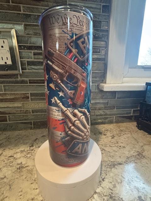 Patriotic Skull Tumbler