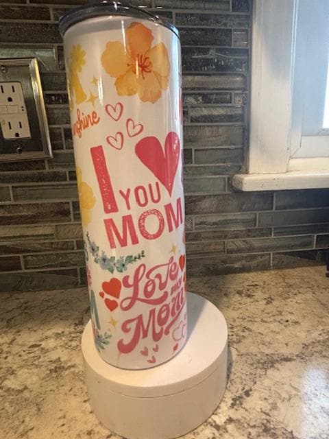floral mom tumbler: Best Mom Ever, Happy Mommy Day, 20oz Insulated Cup