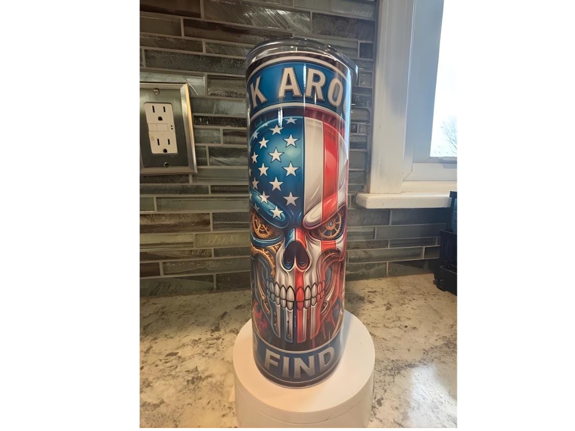 Patriotic Skull Tumbler
