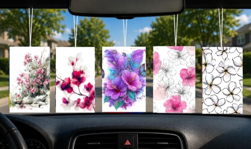 Flower Print Car Freshies! 5 Pack