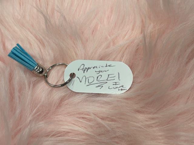 Your Special Note or Message on a Keychain!