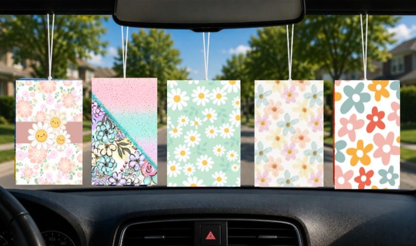 Flower Print Car Freshies! 5 Pack