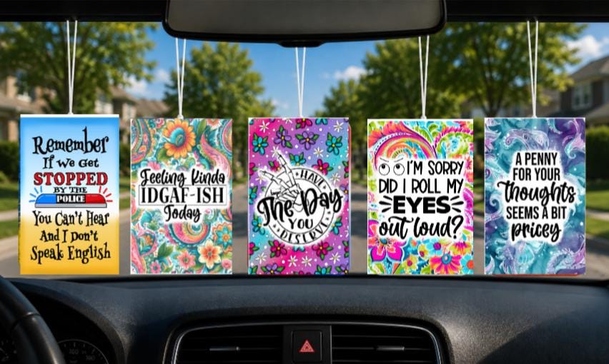 Funny Air Fresheners! Packs of 5