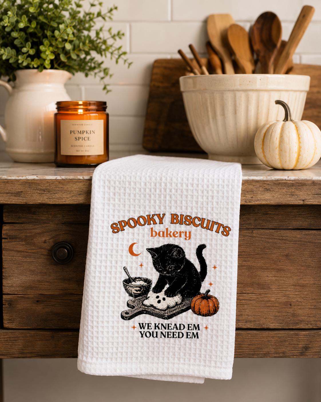 Spooky Biscuits Bakery Tea Towel