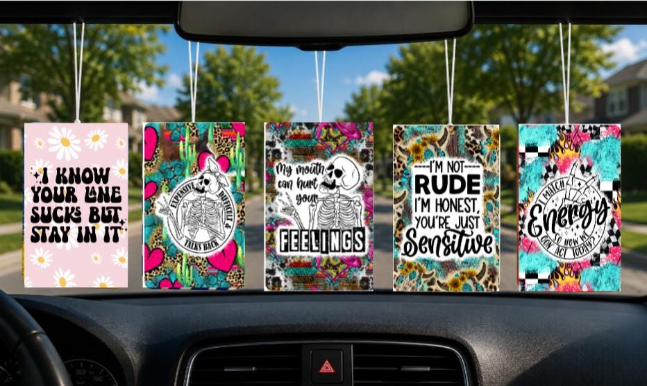 Funny Air Fresheners! Packs of 5