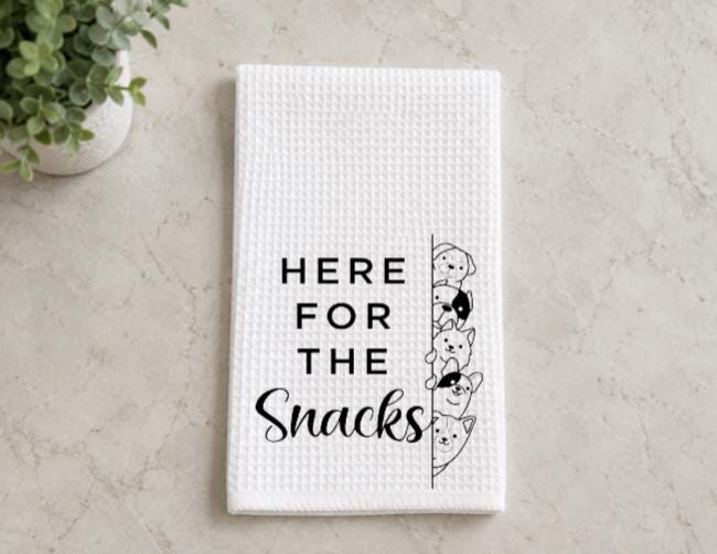 Waffle Weave Kitchen Towel: Dog Lover Gift, Humorous Saying, Absorbent Dish Towel