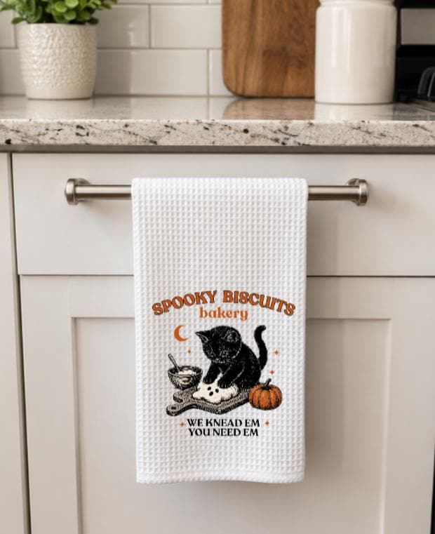 Spooky Biscuits Bakery Tea Towel