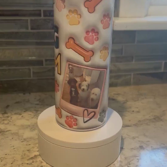 Custom Dog Mom Tumbler with Photo | Best Dog Mom Ever 20oz Skinny Tumbler | Personalized Pet Gift | Dog Lover Gift | Pet Photo Cup