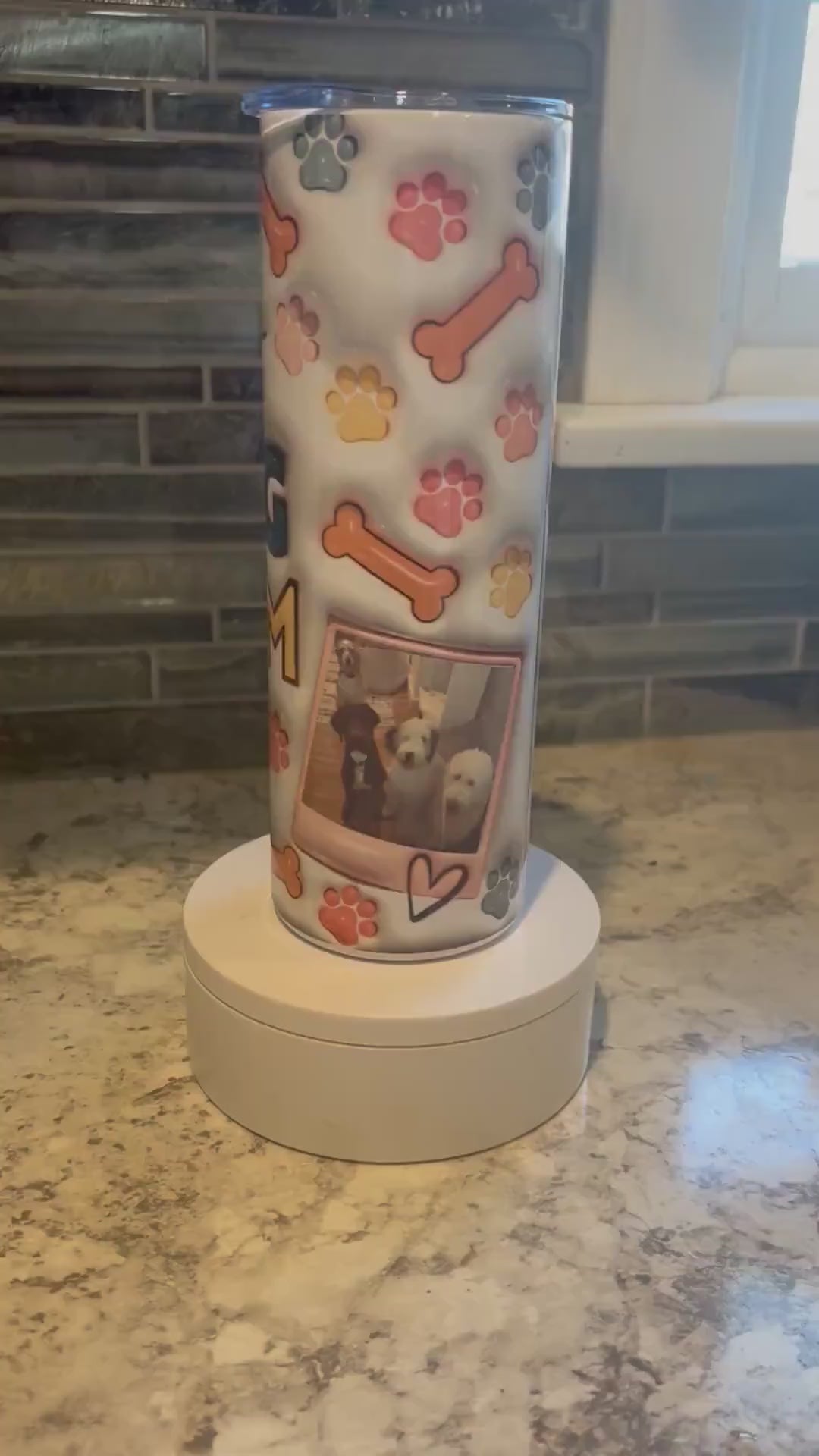 Custom Dog Mom Tumbler with Photo | Best Dog Mom Ever 20oz Skinny Tumbler | Personalized Pet Gift | Dog Lover Gift | Pet Photo Cup